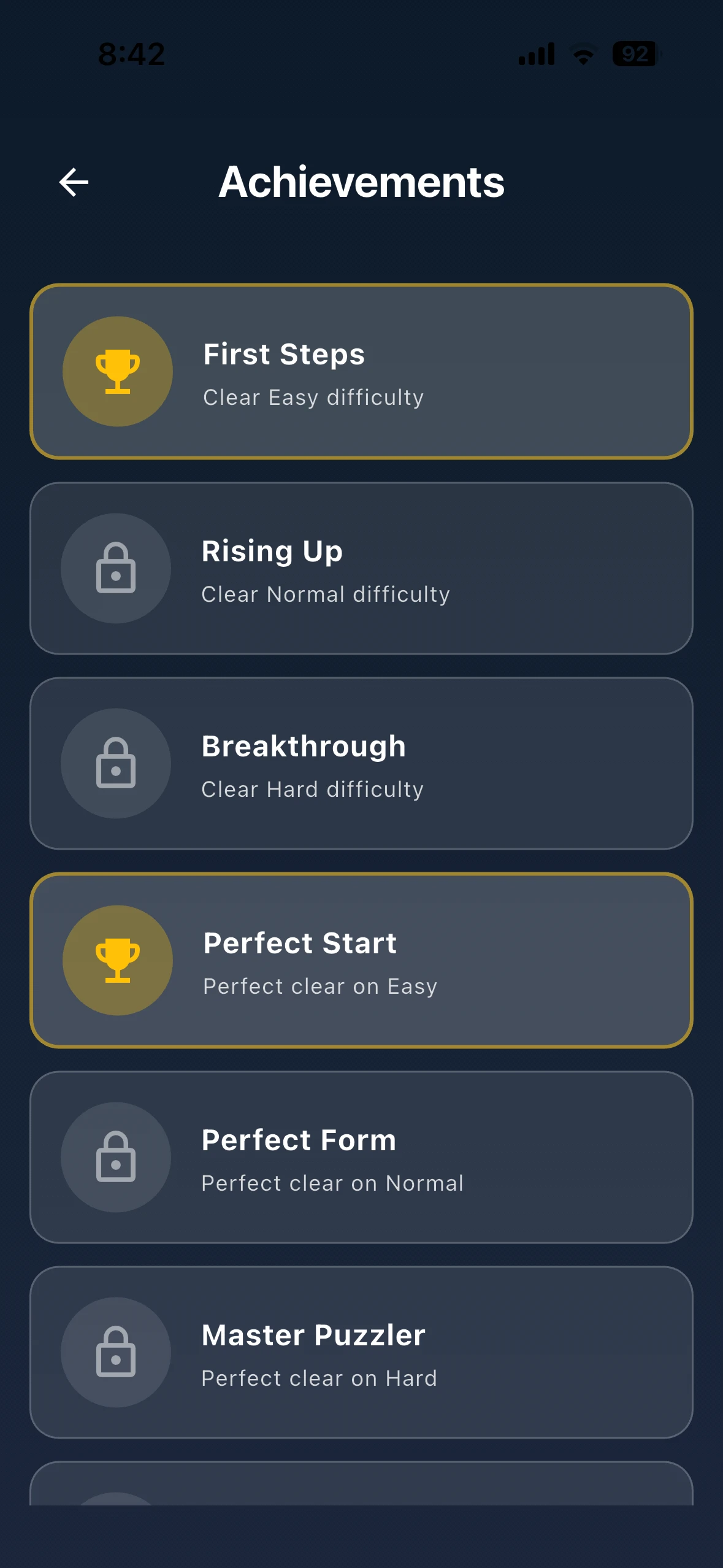 Achievements - Diverse Challenges